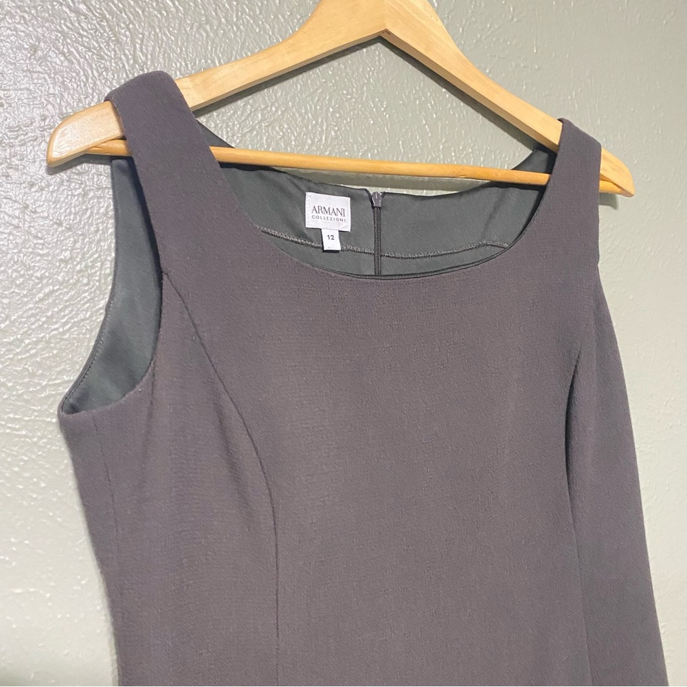 Armani Collezioni Charcoal Dark Brown Midi Dress - Picture 3 of 10